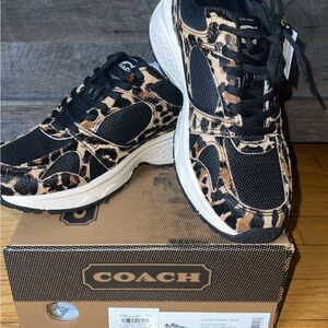 Women’s Coach Leopard Print Athletic Sneakers 7.5